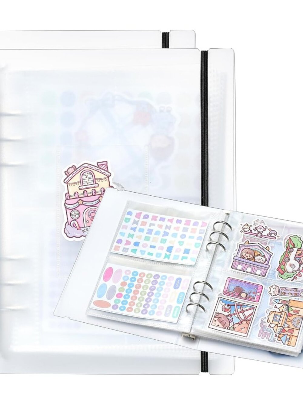 2pcs A5 Sticker Collecting Album,Sticker Organization Storage Book Binder for Pl